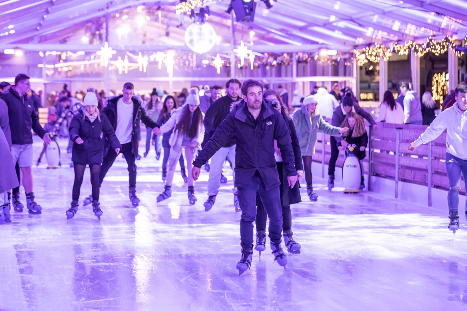 Skaters at the Ice Rink at Edinburgh Christmas Market